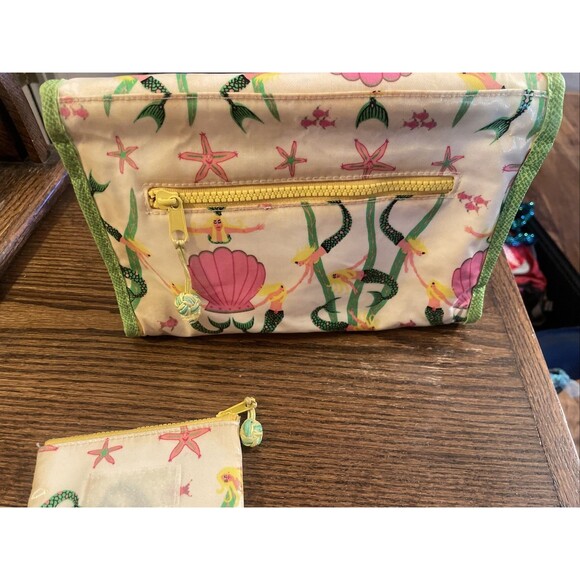 Stephanie Johnson Mermaid, Pink, Green, Seashell Travel organizer makeup bag - Picture 5 of 12